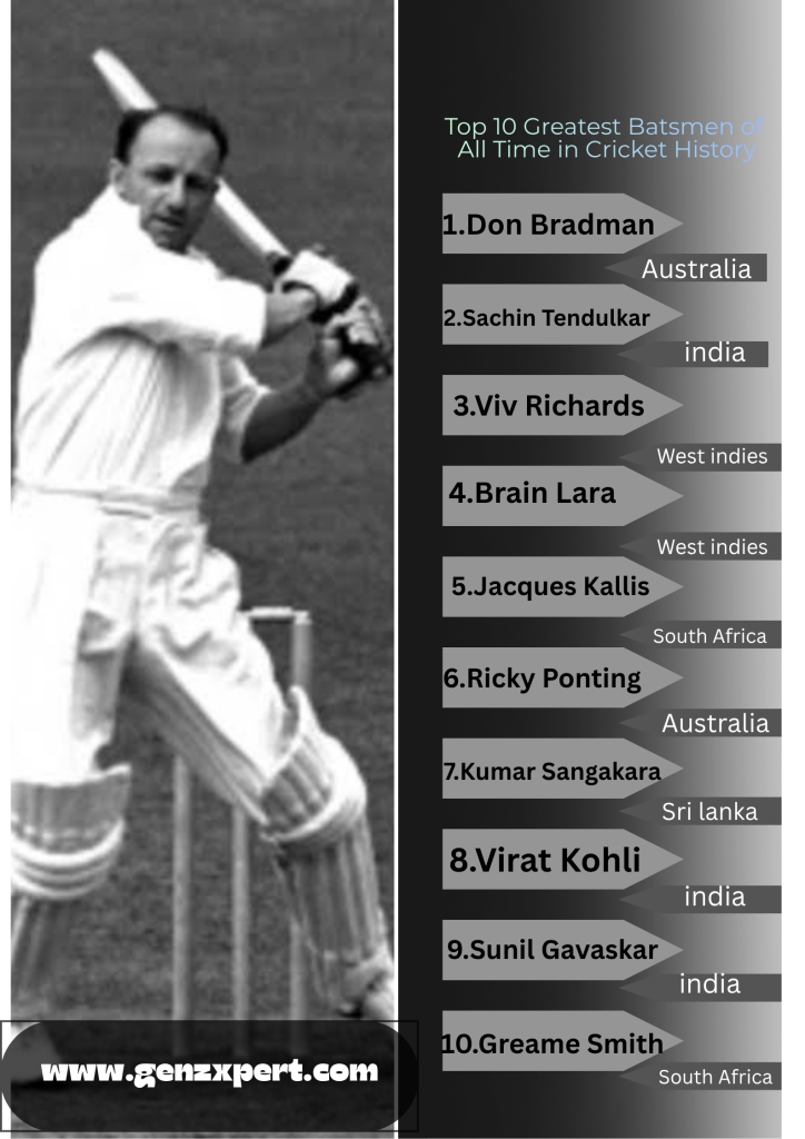 top 10 greatest batsmen of all time in cricket history