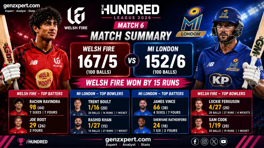 The Hundred 2026: Match 6th Overview